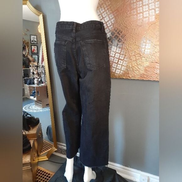 Zara Classic Black Women's Straight Wide Leg Jeans - Picture 6 of 15
